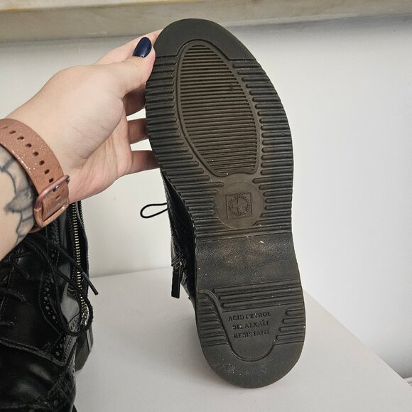 Doc Martens Delphine Patent Leather Brogue Boots - Picture 4 of 5